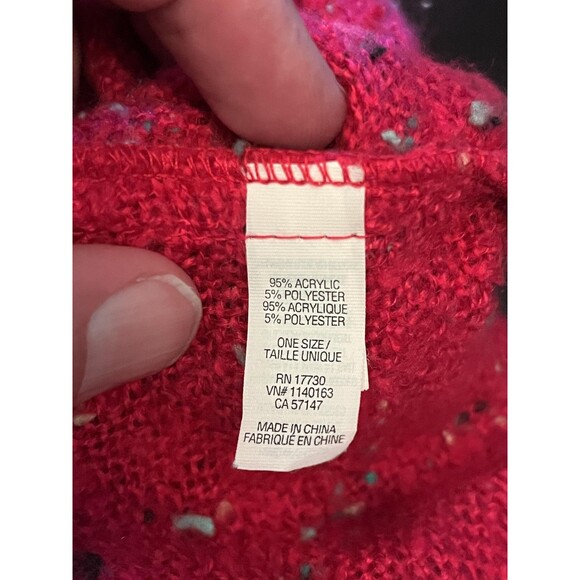 Target Infinity Scarf Womens One Size Red Pink Multicolor Knit Loop Shawl Wrap - Picture 5 of 6